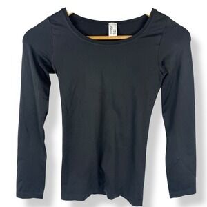 Hanro of Switzerland Black Long Sleeve Top Womens Size Small 38 Base Layer